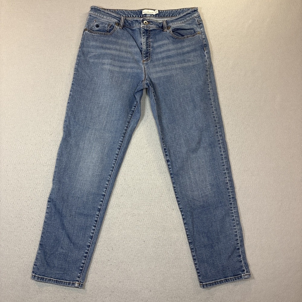 LL Bean Jeans Women Sz 12 Blue Signature Mid Rise Straight Leg Denim